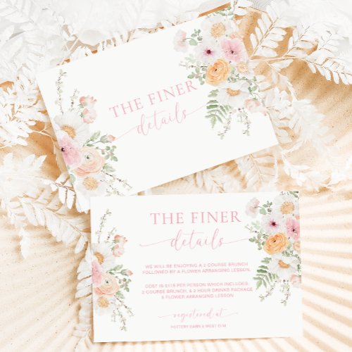 Millie Floral Bridal Shower Details Enclosure Card