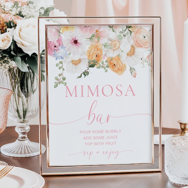 Millie Floral Bridal Shower Mimosa Bar Sign (Creator Uploaded)