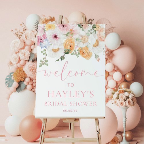 Millie Floral Bridal Shower Welcome Sign