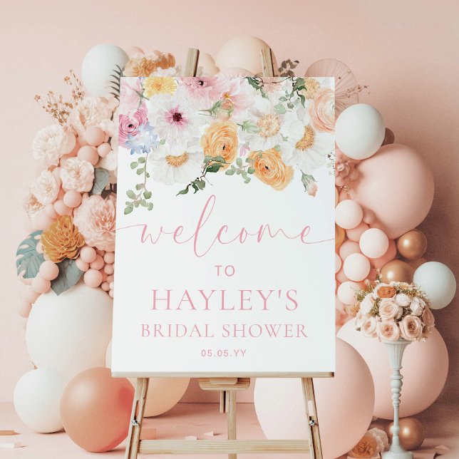 Millie Floral Bridal Shower Welcome Sign (Welcome Sign MIllie )