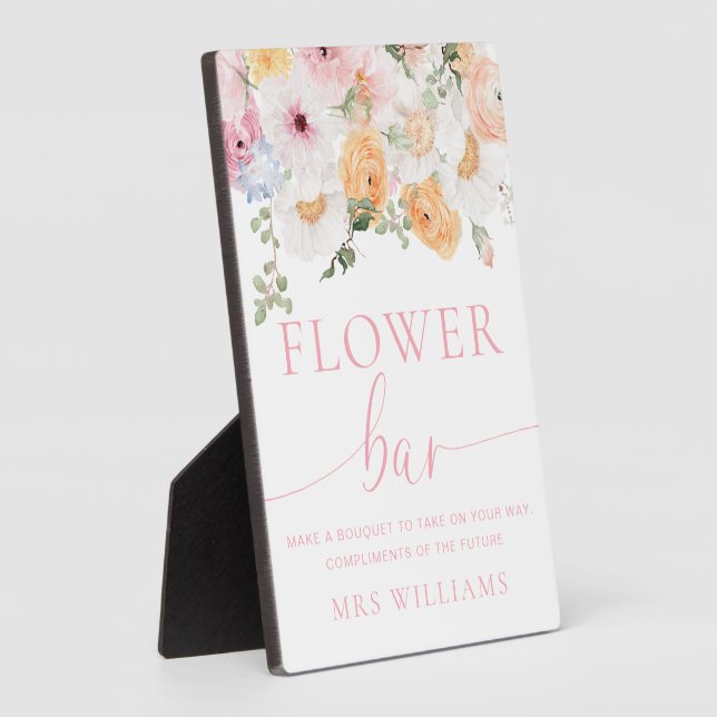 Millie Floral Flower Bar Sign Plaque (Side)