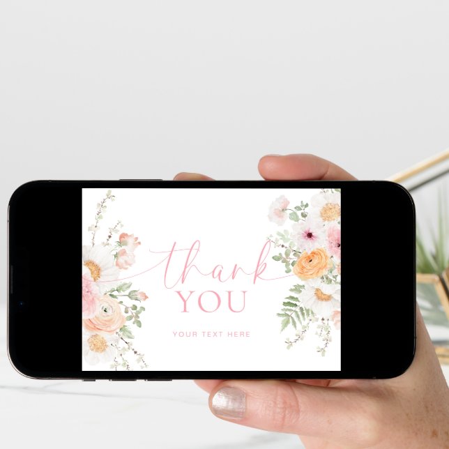 Millie Floral Folded Thank You Card (Front Digital)