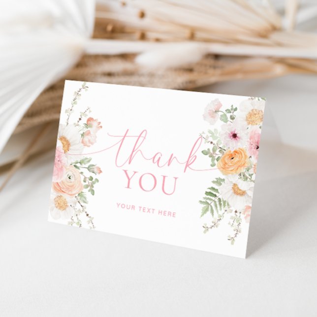 Millie Floral Folded Thank You Card (Thank You Card Millie Floral )