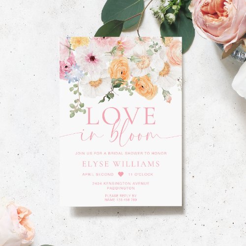 Millie Floral Love In Bloom Bridal Shower Invitation