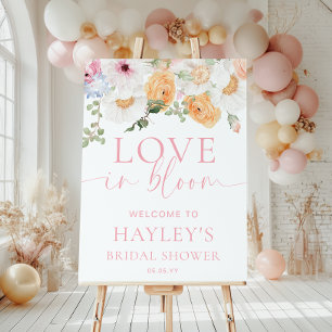 Millie Floral Love In Bloom Bridal Shower Welcome Foam Board