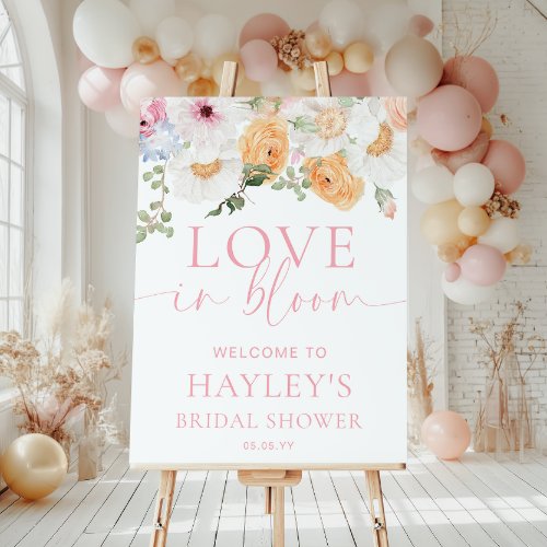 Millie Floral Love In Bloom Bridal Shower Welcome Foam Board