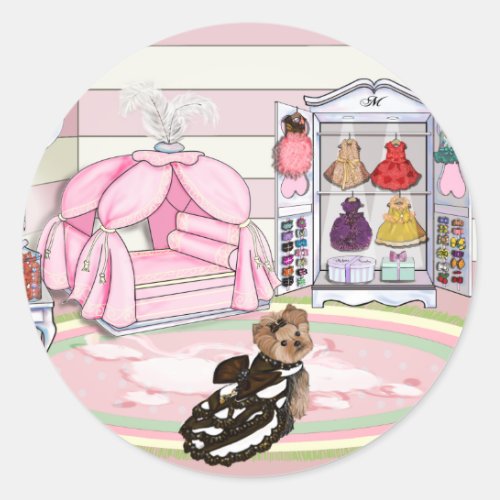 Millie LaRue French Bedroom Classic Round Sticker