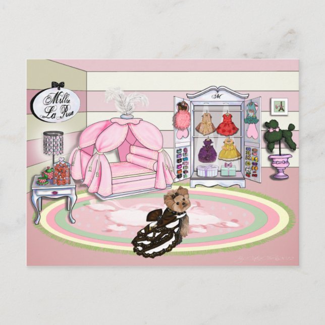 Millie LaRue French Bedroom Postcard (Front)