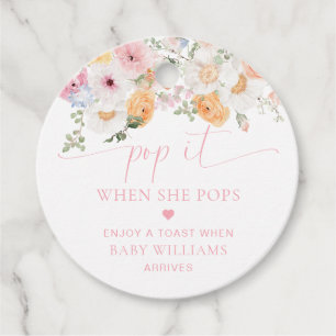 Millie Spring Floral Baby Shower Pop It Favor Tags