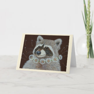Millie the raccoon greeting card
