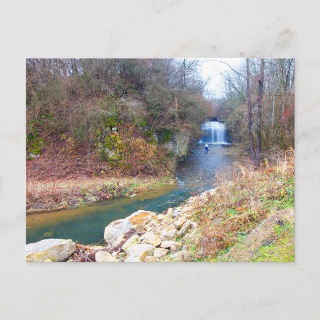 Millikin Falls, QT Metro Park, Columbus, Ohio Postcard (Front)