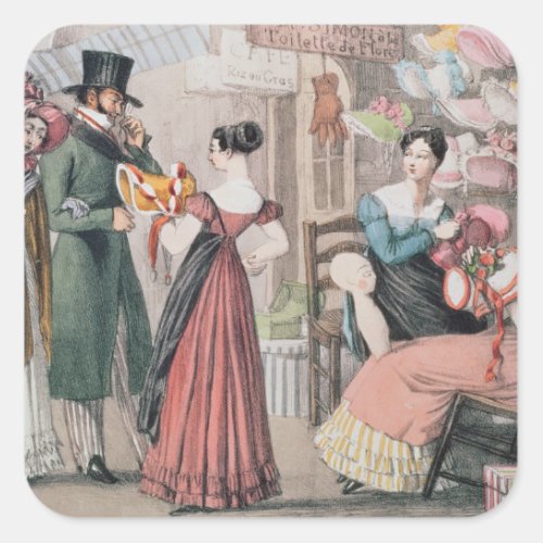 Milliners  printed by Charles Joseph Square Sticker
