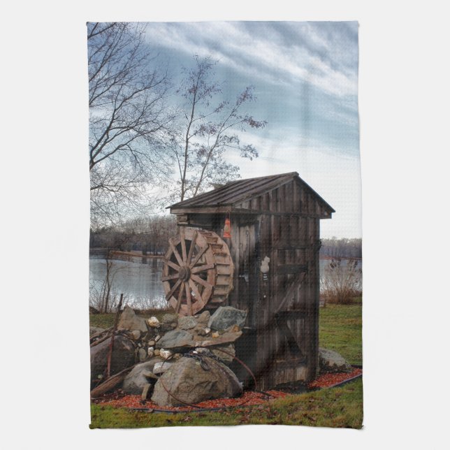 Milling about the old outhouse towel (Vertical)
