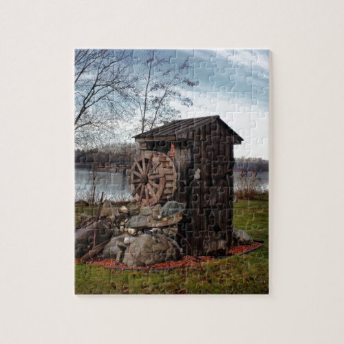 Milling about the outhouse jigsaw puzzle