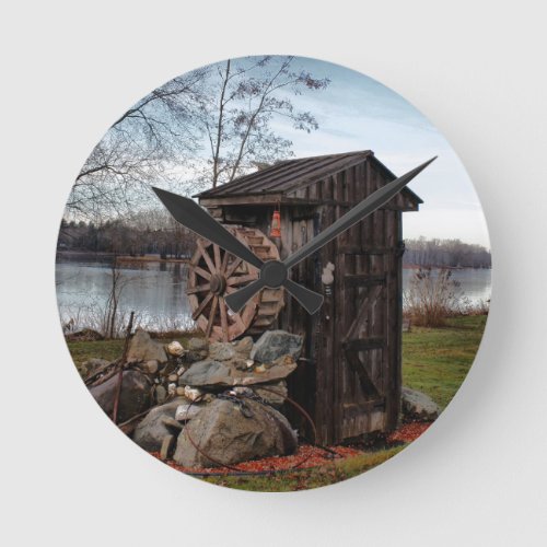 Milling about the outhouse round clock