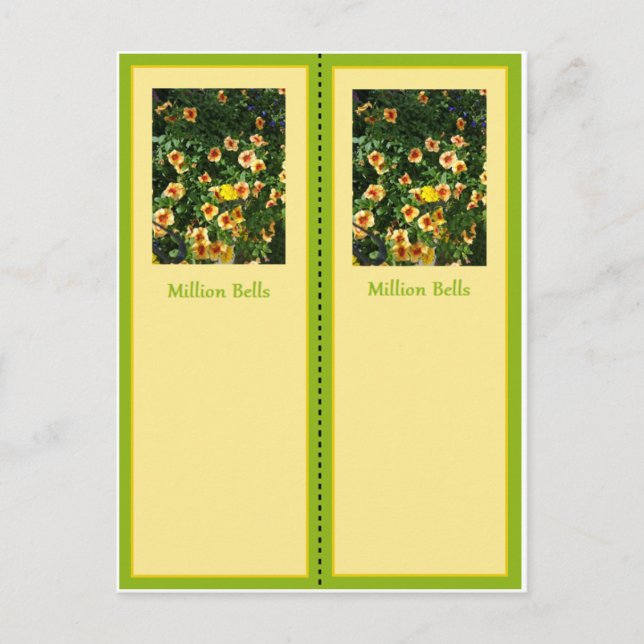 Million Bells Pretty Bookmark Postcard (Front)