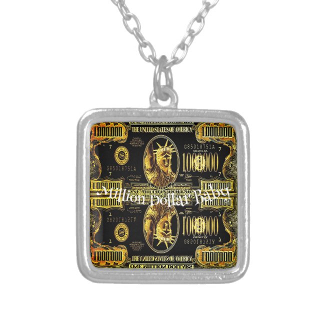 Million Dollar Baby Gift for Loved one Silver Plated Necklace (Front)