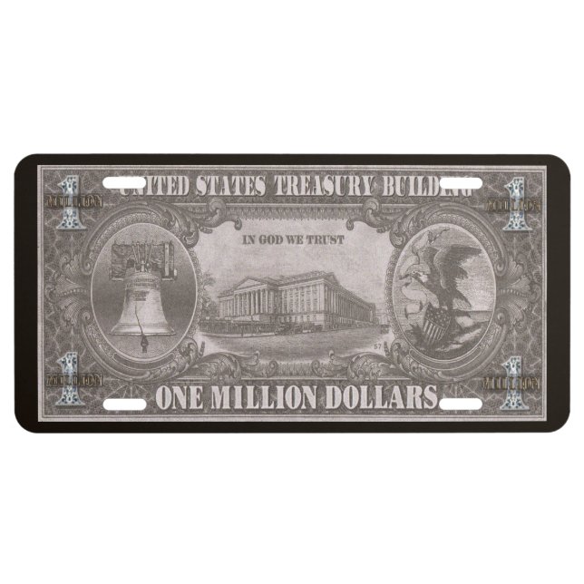 Million Dollar Bill License Plate (Front)