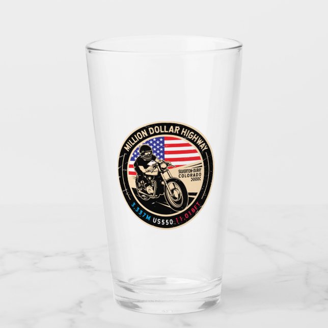 Million Dollar Highway Colorado Motorcycle Glass (Front)