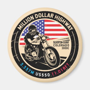 Million Dollar Highway Colorado Motorcycle Magnet