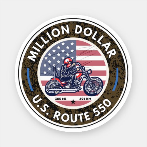 million dollar highway colorado motorcycle trip sticker