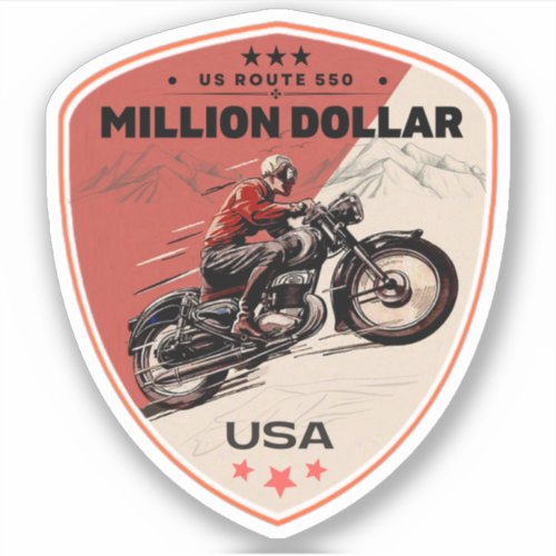 million dollar highway colorado motorcycle trip sticker