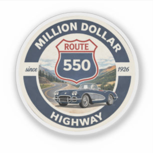  Million Dollar Highway Route 550 classic car gift Sticker