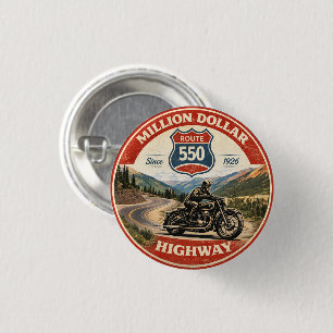  Million Dollar Highway Route 550 motorcycle gifts Button