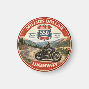  Million Dollar Highway Route 550 motorcycle gifts Magnet