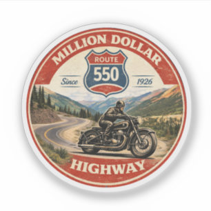  Million Dollar Highway Route 550 motorcycle gifts Sticker