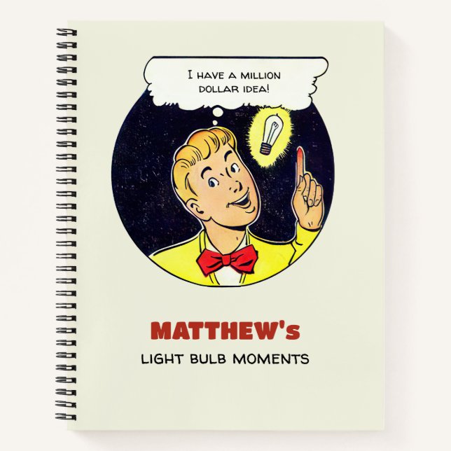 Million Dollar Idea Your Text Retro Comics Panel Notebook (Front)
