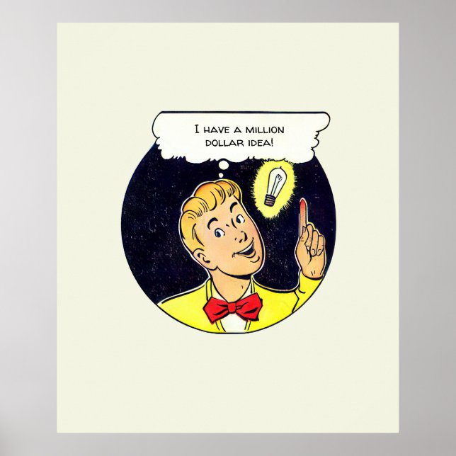 Million Dollar Idea Your Text Retro Comics Panel Poster (Front)