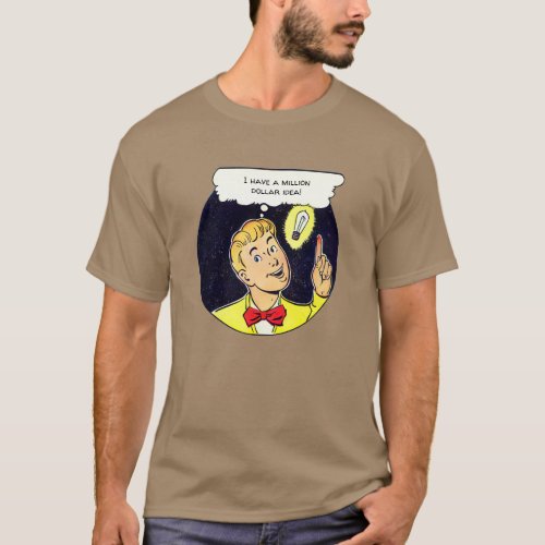 Million Dollar Idea Your Text Retro Comics Panel T_Shirt