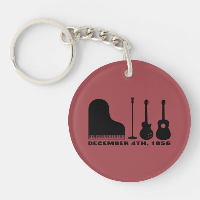 Million Dollar Quartet Instruments - Black Keychain (Front)