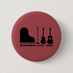 Million Dollar Quartet Instruments - Black Pinback Button