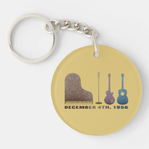 Million Dollar Quartet Instruments - Color Keychain
