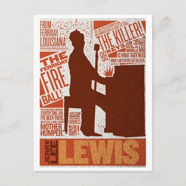 Million Dollar Quartet Lewis Type Postcard (Front)