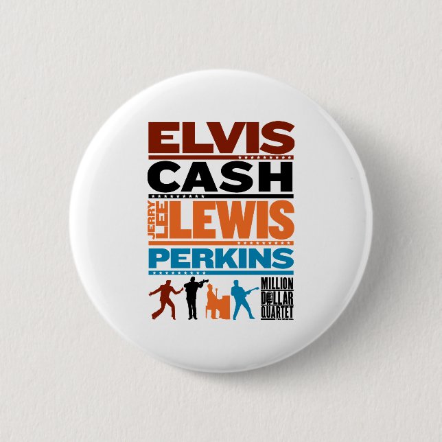 Million Dollar Quartet Names Pinback Button (Front)