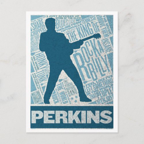Million Dollar Quartet Perkins Type Postcard
