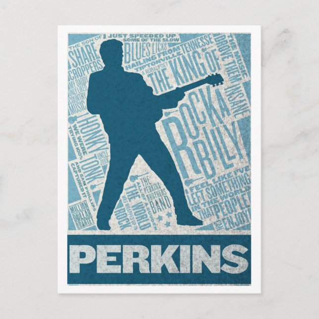 Million Dollar Quartet Perkins Type Postcard (Front)