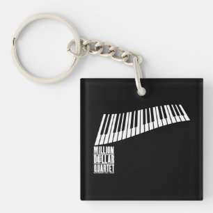 Million Dollar Quartet Piano - White Keychain