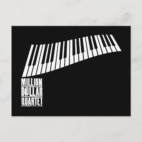 Million Dollar Quartet Piano _ White Postcard
