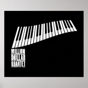 Million Dollar Quartet Piano - White Poster