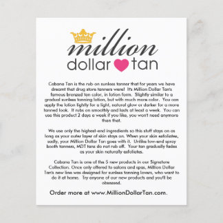 Million Dollar Tan's Cabana Tan Card Vertical Flyer
