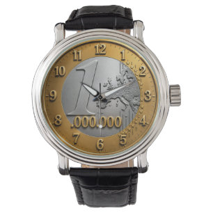 Million Euro Coin Wall Clock Design, Funny Wealth  Watch