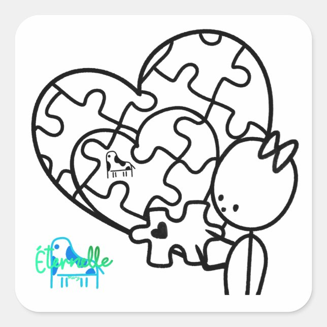 Million Piece Jigsaw Square Sticker (Front)