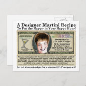 Millionaire Martini Joke Recipe Postcard (Front/Back)