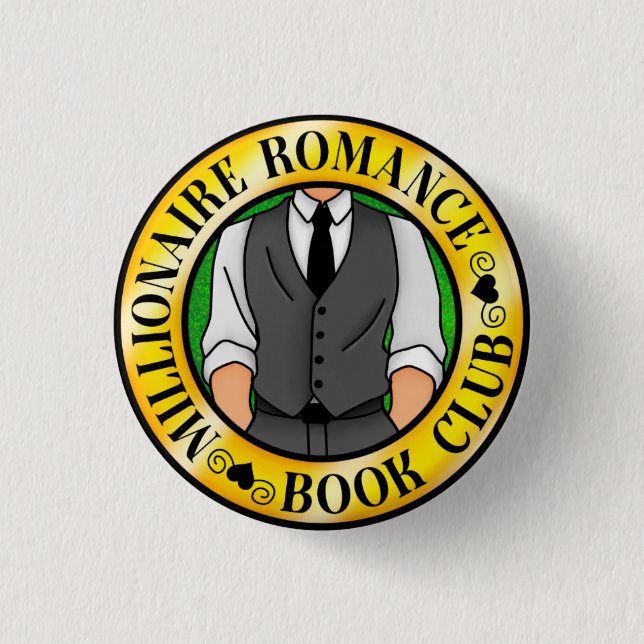 Millionaire Romance Book Club Badge Button (Front)