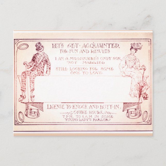 Millionaire Victorian Calling Card (Front)