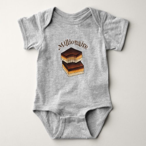 Millionaires Shortbread Caramel Squares Slice Baby Bodysuit
